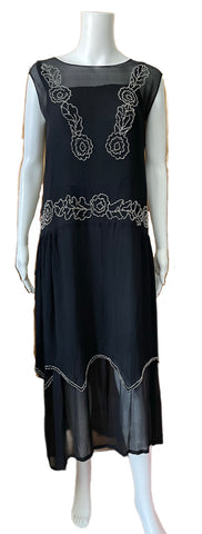 Great 1920’s Silk Chiffon Beaded Dress