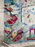 Vintage Festival of Britain Novelty Print Scarf 1951