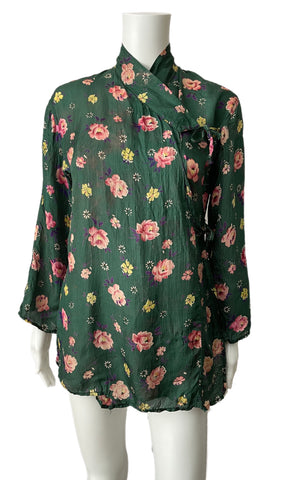 Pretty 1940’s Floral Wrap/Blouse